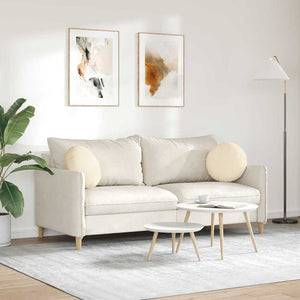 vidaXL Seat Cushions 2 pcs Cream Ø 40 cm Corduroy