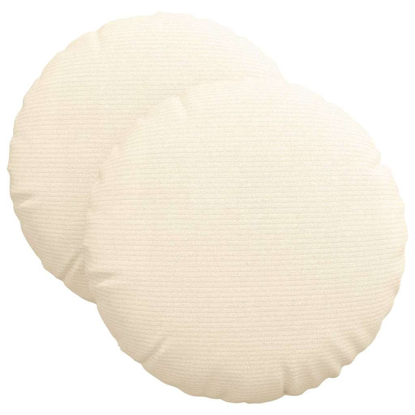 vidaXL Seat Cushions 2 pcs Cream Ø 40 cm Corduroy