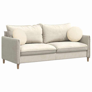 vidaXL Seat Cushions 2 pcs Cream Ø 40 cm Corduroy