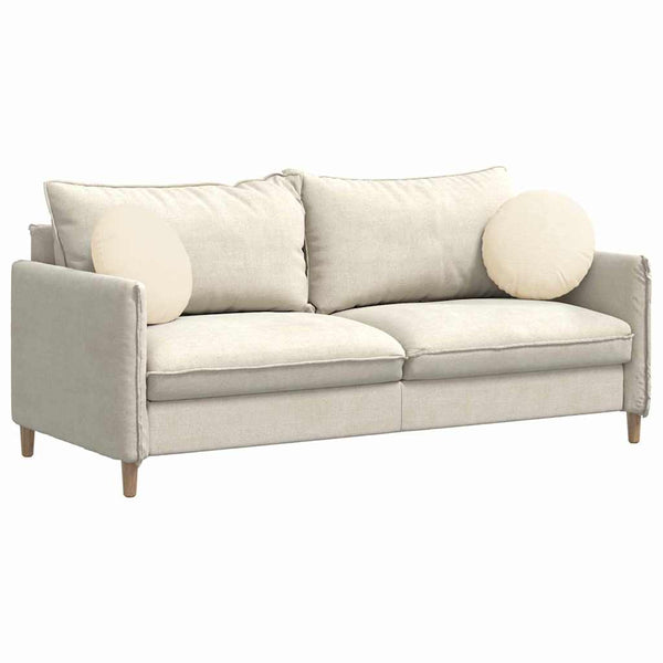 vidaXL Seat Cushions 2 pcs Cream Ø 40 cm Corduroy