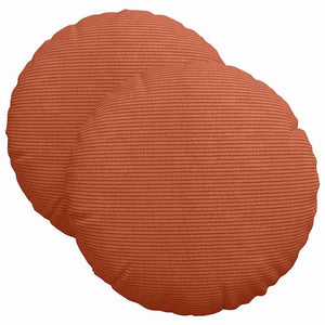 vidaXL Seat Cushions 2 pcs Red-Orange Ø 40 cm Corduroy