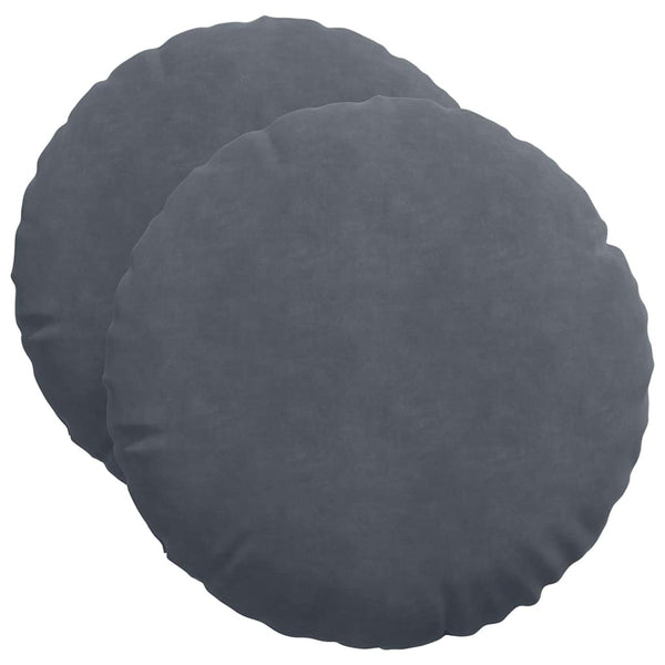 vidaXL Seat Cushions 2 pcs Dark Grey Ø50 x 19 cm Velvet