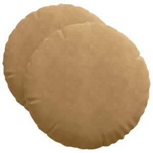 vidaXL Seat cushions 2 pcs Brown Ø50 x 19 cm Velvet