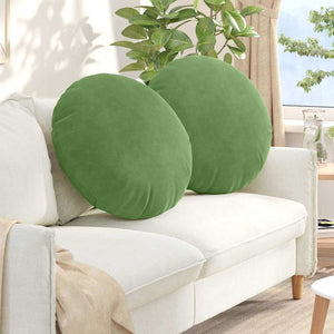 vidaXL Floor Cushions 2 pcs Light Green Ø60 x 21 cm Velvet