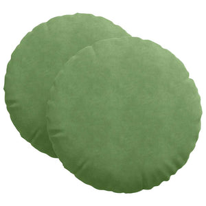 vidaXL Floor Cushions 2 pcs Light Green Ø60 x 21 cm Velvet