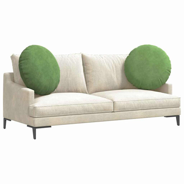 vidaXL Floor Cushions 2 pcs Light Green Ø60 x 21 cm Velvet