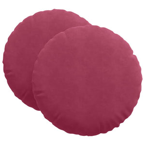 vidaXL Floor Cushions 2 pcs Wine Red Ø60 x 21 cm Velvet