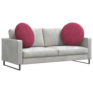 vidaXL Floor Cushions 2 pcs Wine Red Ø60 x 21 cm Velvet