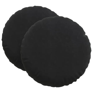 vidaXL Seat Cushions 2 pcs Black Ø60 x 21 cm Velvet