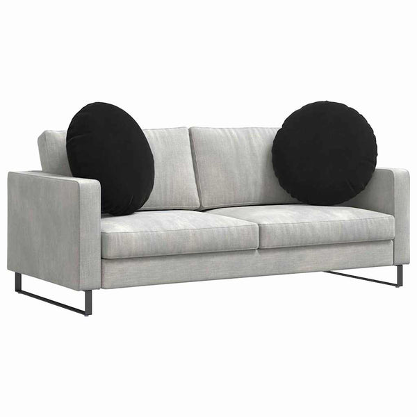 vidaXL Seat Cushions 2 pcs Black Ø60 x 21 cm Velvet