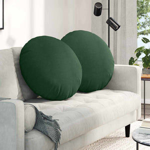 vidaXL Seat Cushions 2 pcs Dark Green Ø60 x 21 cm Corduroy