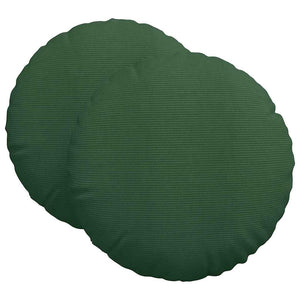 vidaXL Seat Cushions 2 pcs Dark Green Ø60 x 21 cm Corduroy