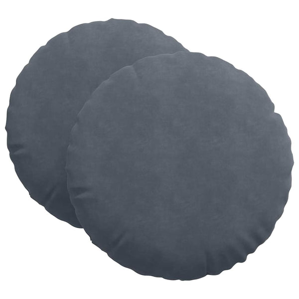 vidaXL Seat Cushions 2 pcs Dark Grey Ø 80 x 29 cm Velvet