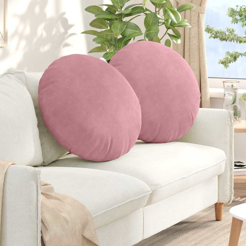 vidaXL Floor Cushions 2 pcs Pink Ø 80 x 29 cm Velvet