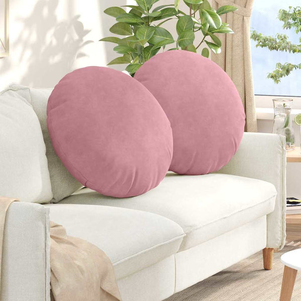 vidaXL Floor Cushions 2 pcs Pink Ø 80 x 29 cm Velvet