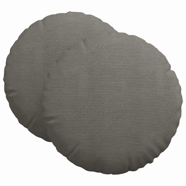 vidaXL Seat Cushions 2 pcs Light Grey Ø 80 cm Corduroy