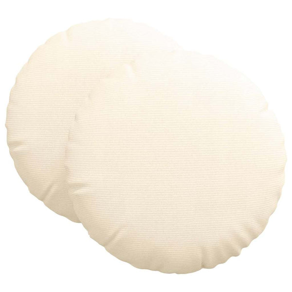 vidaXL Seat Cushions 2 pcs Cream Ø 80 cm Corduroy