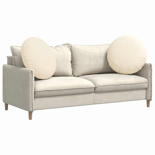 vidaXL Seat Cushions 2 pcs Cream Ø 80 cm Corduroy