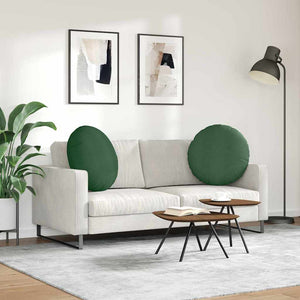 vidaXL Seat Cushions 2 pcs Dark Green Ø 80 cm Corduroy
