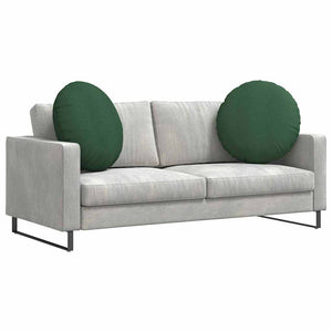 vidaXL Seat Cushions 2 pcs Dark Green Ø 80 cm Corduroy