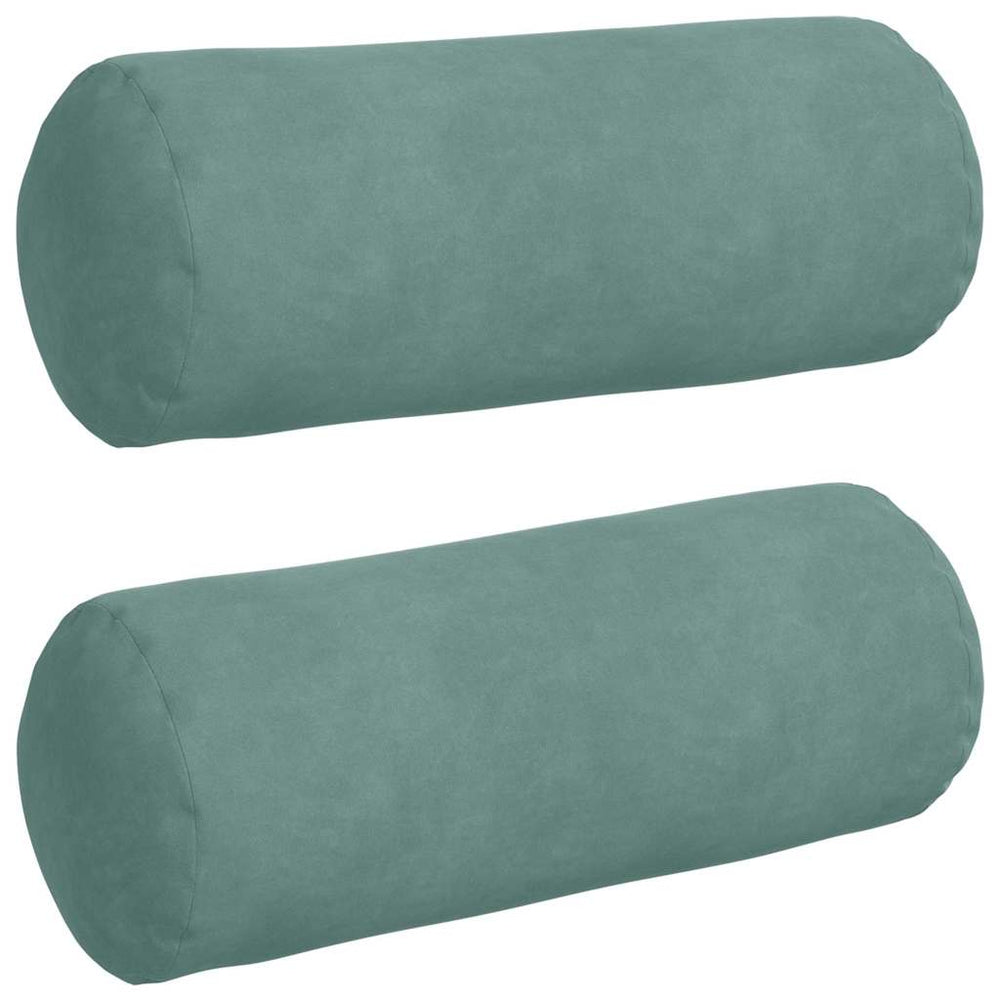 vidaXL Bolster Cushions 2 pcs Sea Green Ø 15 x 40 cm Corduroy