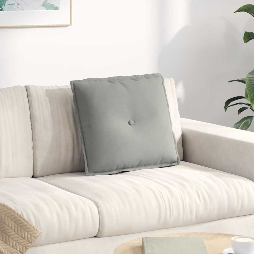 vidaXL Back Cushion Light Grey 50 x 45 cm Microfiber Fabric