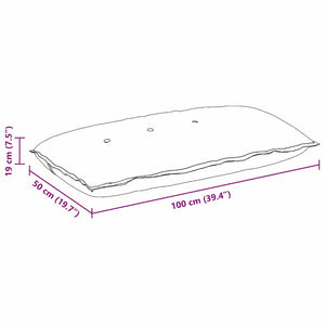 vidaXL Back Cushion Light Grey 100 x 50 cm Microfiber Fabric