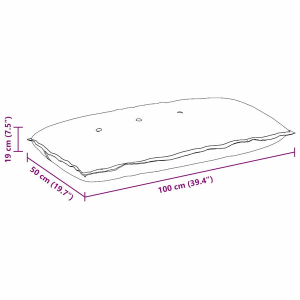 vidaXL Back Cushion Light Grey 100 x 50 cm Microfiber Fabric