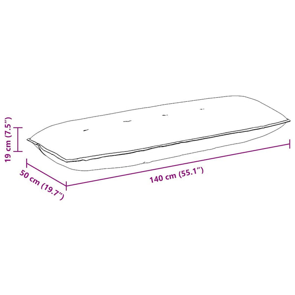 vidaXL Back Cushion Light Grey 140 x 50 cm Microfiber Fabric