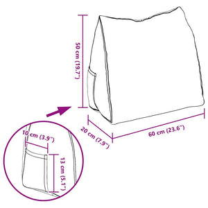 vidaXL Back Cushion Light Grey 60 x 20 x 50 cm Fabric