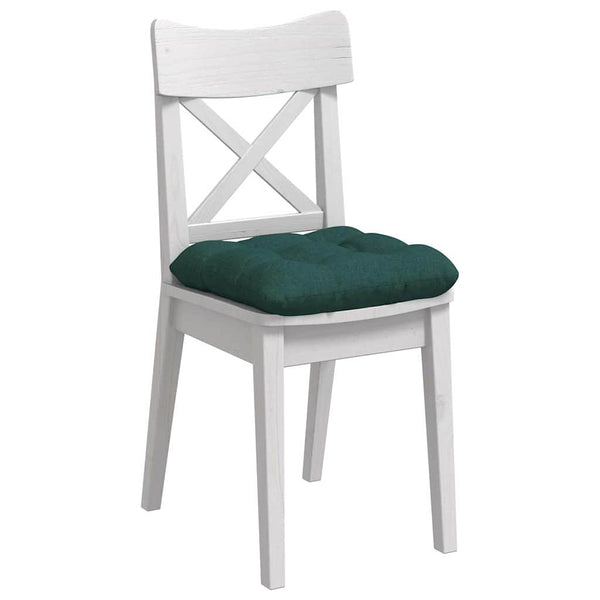 vidaXL Seat Cushions 4 pcs Dark Green 40 x 40 x 12 cm Fabric