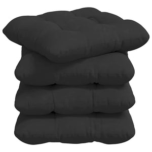 vidaXL Seat Cushions 4 pcs Black 40 x 40 cm Microfiber Fabric