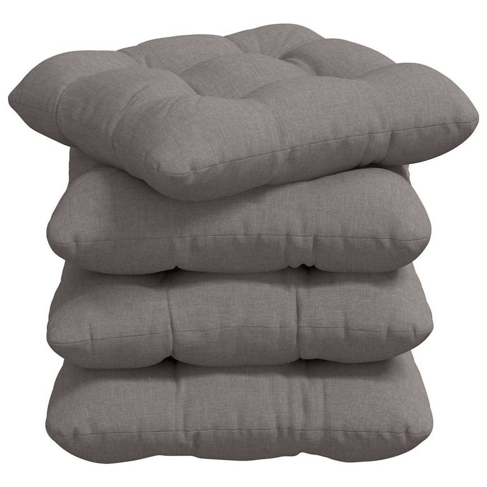 vidaXL Seat Cushions 4 pcs Taupe 45 x 45 x 12 cm Fabric