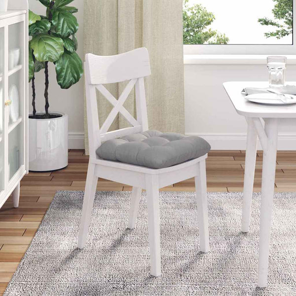 vidaXL Seat Cushions 4 pcs Cloud Grey 45 x 45 x 12 cm Fabric