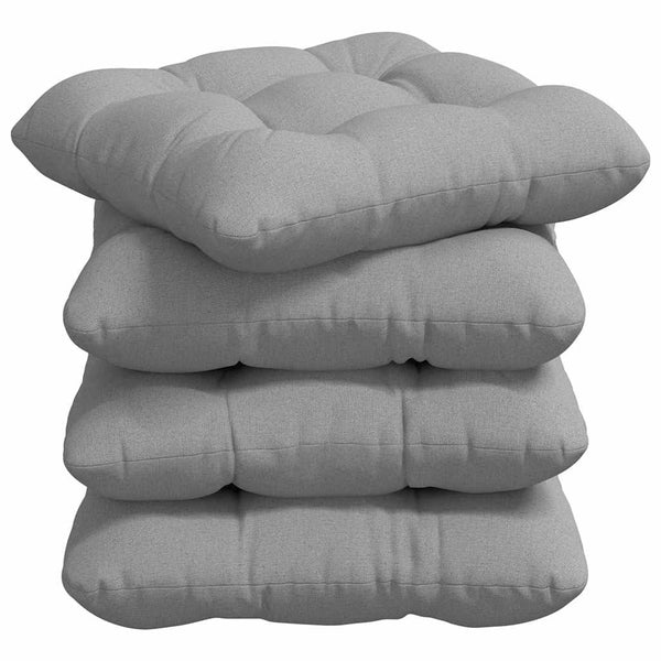 vidaXL Seat Cushions 4 pcs Cloud Grey 45 x 45 x 12 cm Fabric