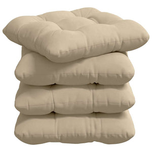 vidaXL Seat Cushions 4 pcs Cream 45 x 45 cm Microfiber Fabric