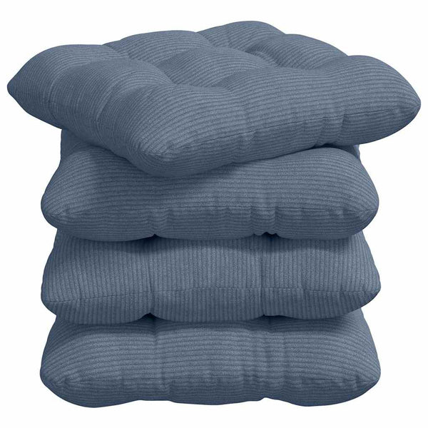 vidaXL Seat Cushions 4 pcs Blue 45 x 45 cm Corduroy