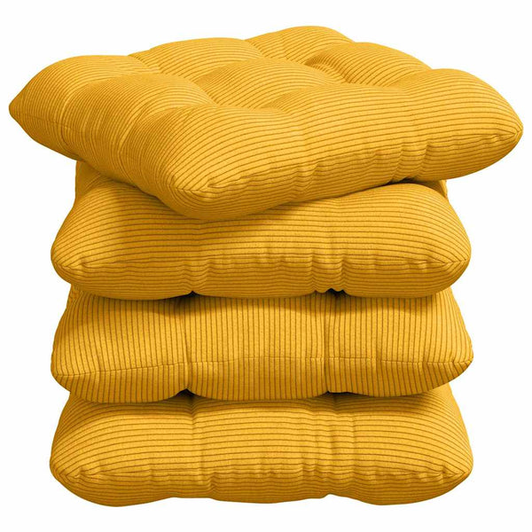 vidaXL Seat Cushions 4 pcs Light Yellow 45 x 45 cm Corduroy