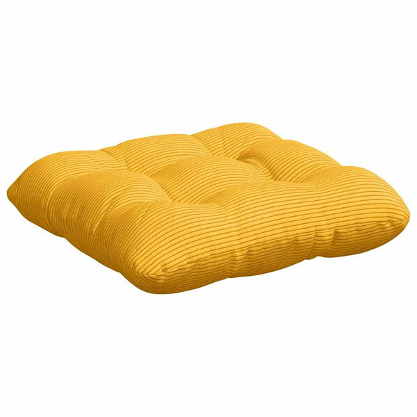 vidaXL Seat Cushions 4 pcs Light Yellow 45 x 45 cm Corduroy