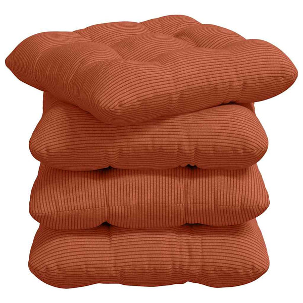 vidaXL Seat Cushions 4 pcs Red-Orange 45 x 45 cm Corduroy