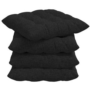 vidaXL Seat Cushions 4 pcs Black 40 x 40 x 6 cm Fabric