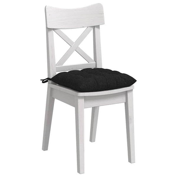 vidaXL Seat Cushions 4 pcs Black 40 x 40 x 6 cm Fabric