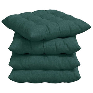 vidaXL Seat Cushions 4 pcs Dark Green 40 x 40 x 6 cm Fabric