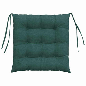 vidaXL Seat Cushions 4 pcs Dark Green 40 x 40 x 6 cm Fabric