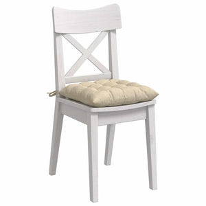 vidaXL Seat Cushions 4 pcs Cream 40 x 40 x 6 cm Fabric