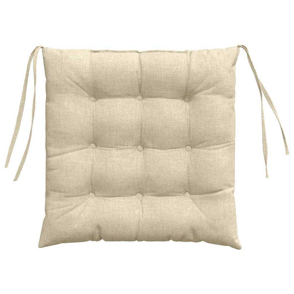 vidaXL Seat Cushions 4 pcs Cream 40 x 40 x 6 cm Fabric
