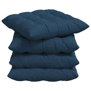 vidaXL Seat Cushions 4 pcs Blue 40 x 40 x 6 cm Fabric