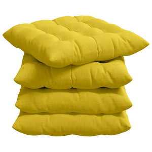 vidaXL Seat Cushions 4 pcs Light Yellow 40 x 40 x 6 cm Fabric