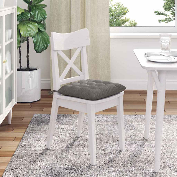 vidaXL Seat Cushions 4 pcs Light Grey 40 x 40 x 6 cm Corduroy