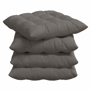 vidaXL Seat Cushions 4 pcs Light Grey 40 x 40 x 6 cm Corduroy